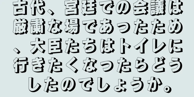 古代、宮廷での会議は厳粛な場であったため、大臣たちはトイレに行きたくなったらどうしたのでしょうか。