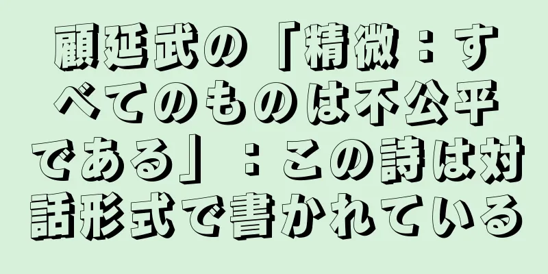 顧延武の「精微：すべてのものは不公平である」：この詩は対話形式で書かれている