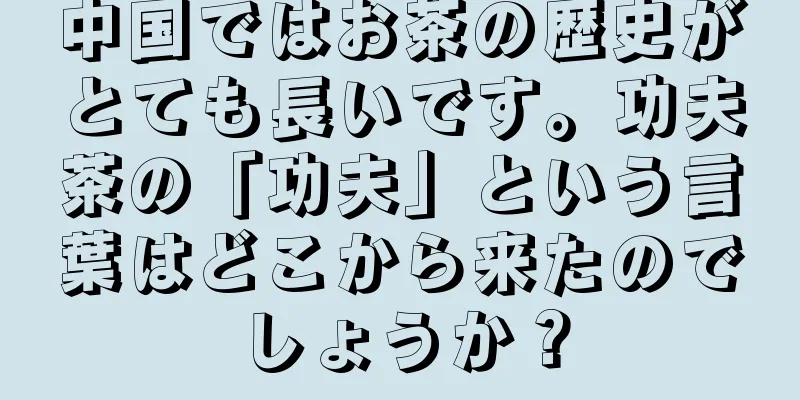中国ではお茶の歴史がとても長いです。功夫茶の「功夫」という言葉はどこから来たのでしょうか？