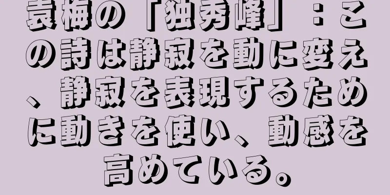 袁梅の「独秀峰」：この詩は静寂を動に変え、静寂を表現するために動きを使い、動感を高めている。