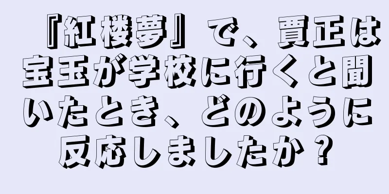 『紅楼夢』で、賈正は宝玉が学校に行くと聞いたとき、どのように反応しましたか？