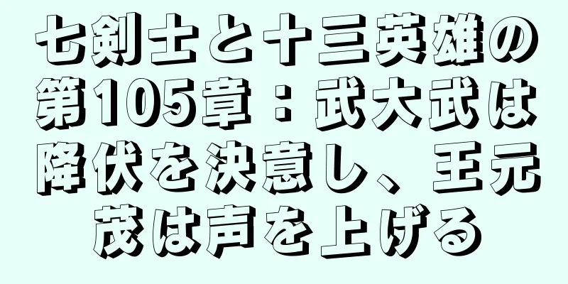 七剣士と十三英雄の第105章：武大武は降伏を決意し、王元茂は声を上げる