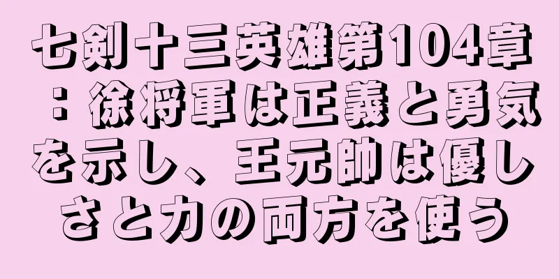 七剣十三英雄第104章：徐将軍は正義と勇気を示し、王元帥は優しさと力の両方を使う