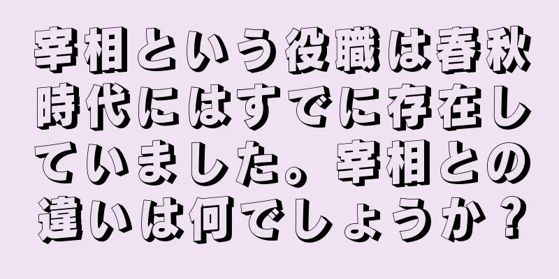 宰相という役職は春秋時代にはすでに存在していました。宰相との違いは何でしょうか？