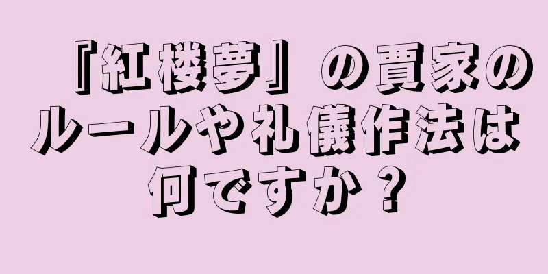 『紅楼夢』の賈家のルールや礼儀作法は何ですか？