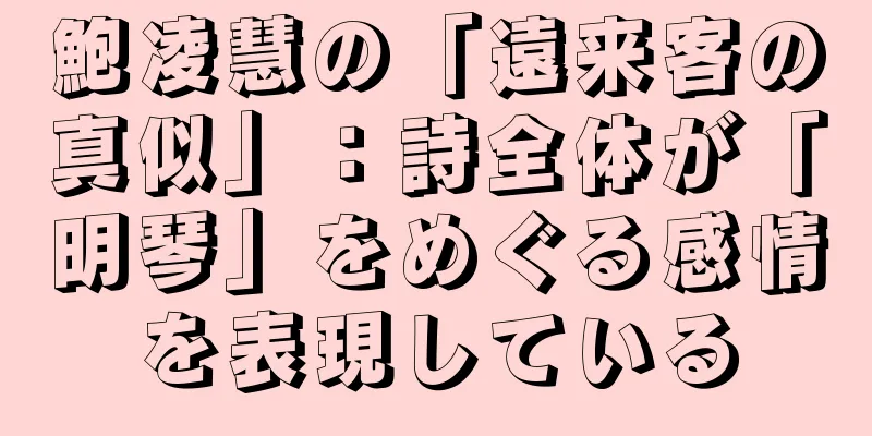鮑凌慧の「遠来客の真似」：詩全体が「明琴」をめぐる感情を表現している