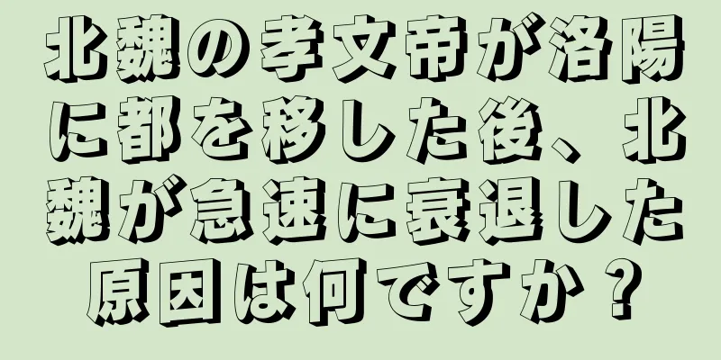 北魏の孝文帝が洛陽に都を移した後、北魏が急速に衰退した原因は何ですか？