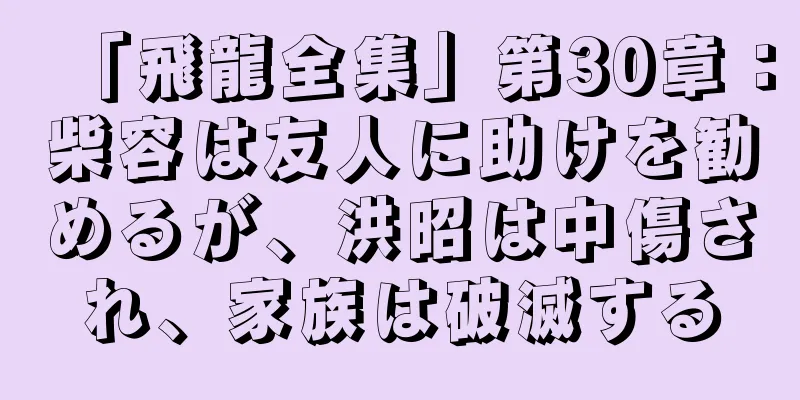 「飛龍全集」第30章：柴容は友人に助けを勧めるが、洪昭は中傷され、家族は破滅する
