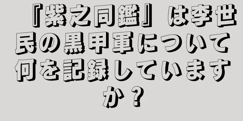 『紫之同鑑』は李世民の黒甲軍について何を記録していますか？