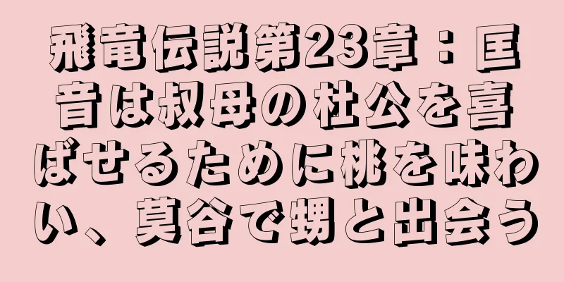 飛竜伝説第23章：匡音は叔母の杜公を喜ばせるために桃を味わい、莫谷で甥と出会う