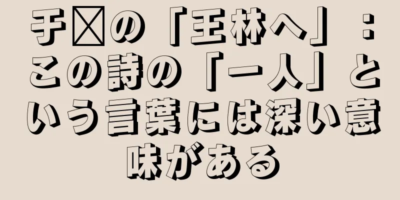 于鑫の「王林へ」：この詩の「一人」という言葉には深い意味がある