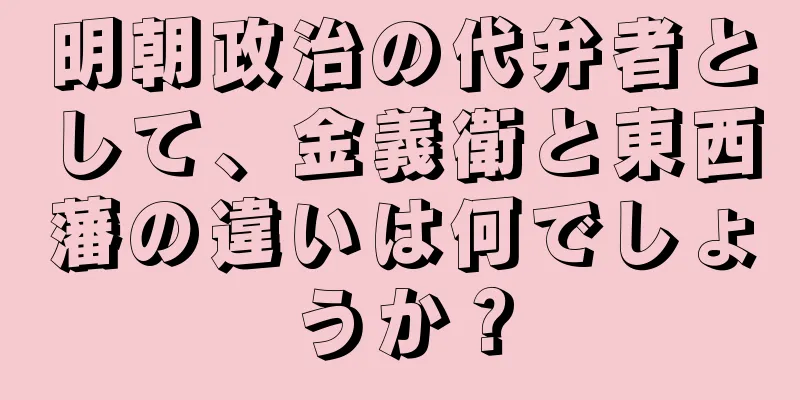 明朝政治の代弁者として、金義衛と東西藩の違いは何でしょうか？