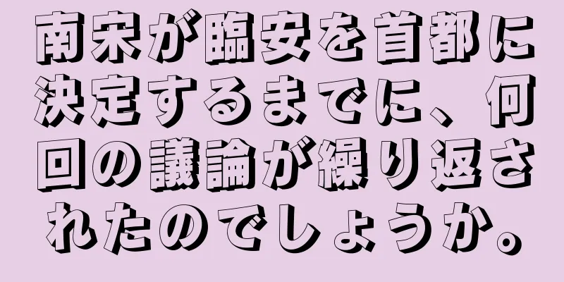 南宋が臨安を首都に決定するまでに、何回の議論が繰り返されたのでしょうか。
