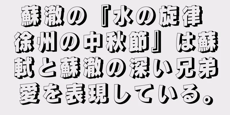 蘇澈の『水の旋律 徐州の中秋節』は蘇軾と蘇澈の深い兄弟愛を表現している。