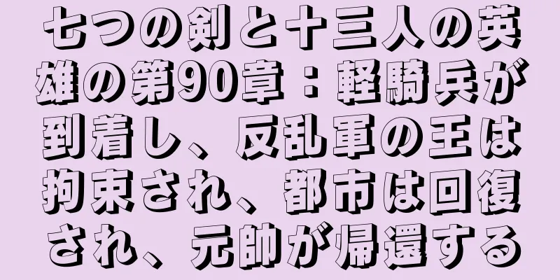 七つの剣と十三人の英雄の第90章：軽騎兵が到着し、反乱軍の王は拘束され、都市は回復され、元帥が帰還する