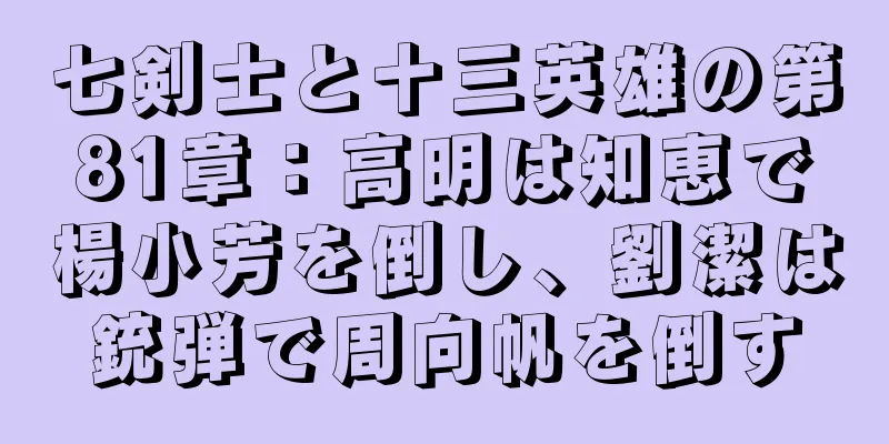 七剣士と十三英雄の第81章：高明は知恵で楊小芳を倒し、劉潔は銃弾で周向帆を倒す