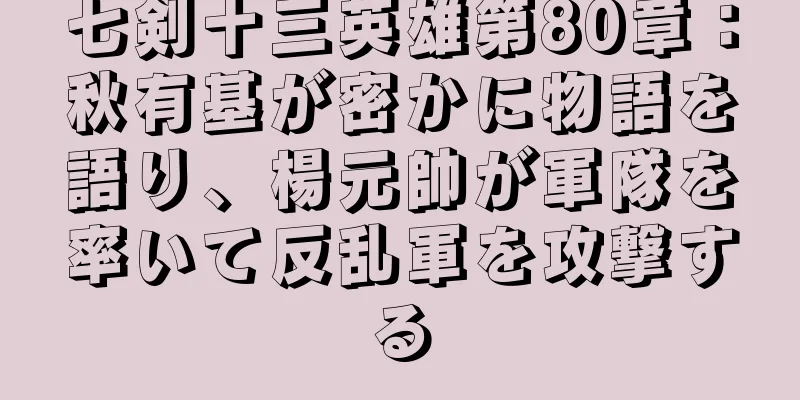 七剣十三英雄第80章：秋有基が密かに物語を語り、楊元帥が軍隊を率いて反乱軍を攻撃する