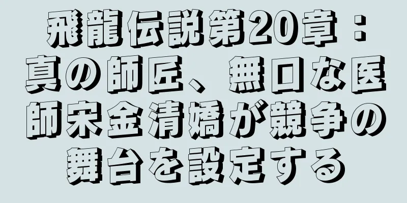飛龍伝説第20章：真の師匠、無口な医師宋金清嬌が競争の舞台を設定する