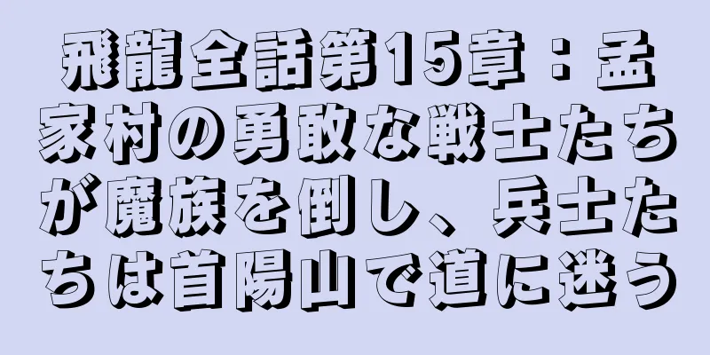 飛龍全話第15章：孟家村の勇敢な戦士たちが魔族を倒し、兵士たちは首陽山で道に迷う