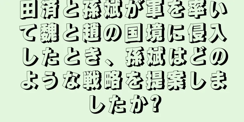 田済と孫斌が軍を率いて魏と趙の国境に侵入したとき、孫斌はどのような戦略を提案しましたか?