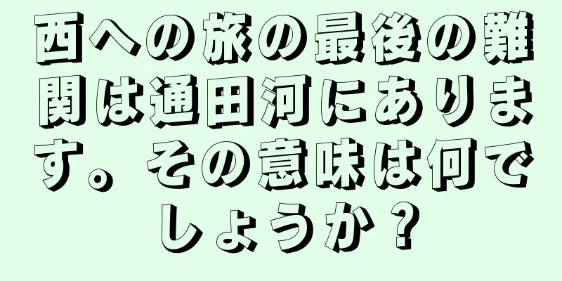 西への旅の最後の難関は通田河にあります。その意味は何でしょうか？
