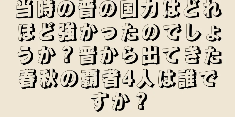 当時の晋の国力はどれほど強かったのでしょうか？晋から出てきた春秋の覇者4人は誰ですか？