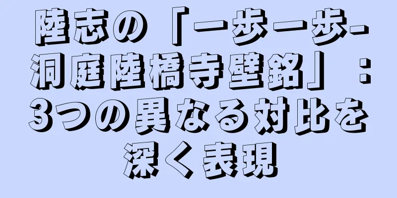 陸志の「一歩一歩-洞庭陸橋寺壁銘」：3つの異なる対比を深く表現