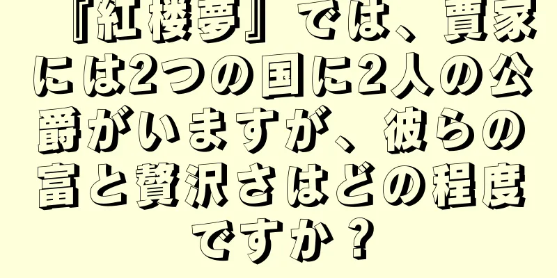 『紅楼夢』では、賈家には2つの国に2人の公爵がいますが、彼らの富と贅沢さはどの程度ですか？