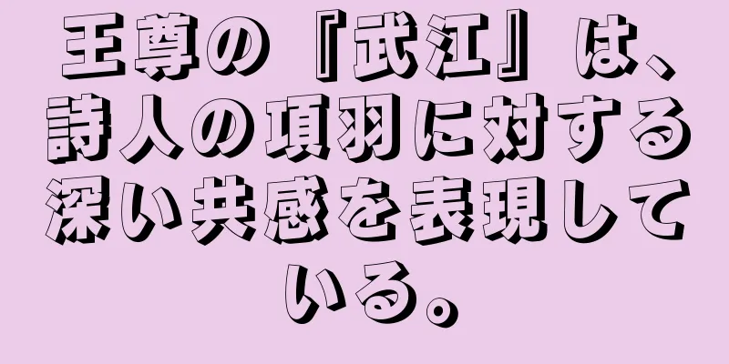 王尊の『武江』は、詩人の項羽に対する深い共感を表現している。
