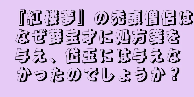 『紅楼夢』の禿頭僧侶はなぜ薛宝才に処方箋を与え、岱玉には与えなかったのでしょうか？