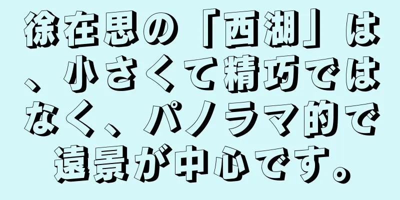 徐在思の「西湖」は、小さくて精巧ではなく、パノラマ的で遠景が中心です。