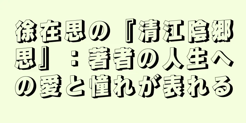 徐在思の『清江陰郷思』：著者の人生への愛と憧れが表れる