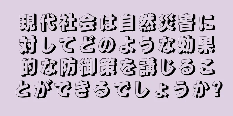 現代社会は自然災害に対してどのような効果的な防御策を講じることができるでしょうか?