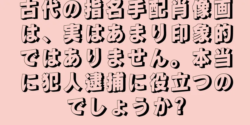 古代の指名手配肖像画は、実はあまり印象的ではありません。本当に犯人逮捕に役立つのでしょうか?