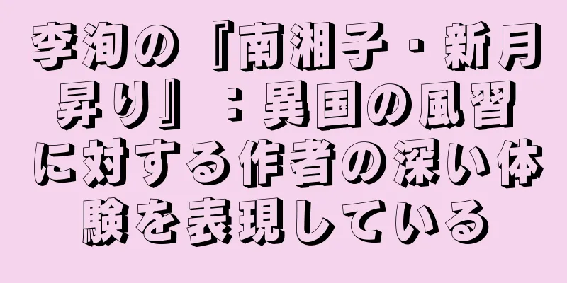 李洵の『南湘子・新月昇り』：異国の風習に対する作者の深い体験を表現している