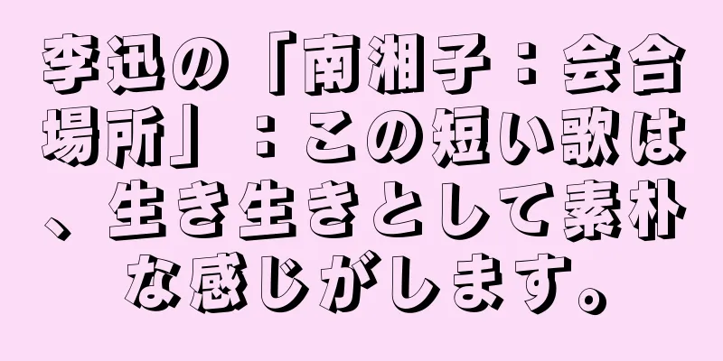 李迅の「南湘子：会合場所」：この短い歌は、生き生きとして素朴な感じがします。