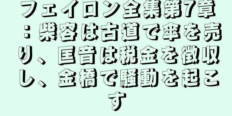 フェイロン全集第7章：柴容は古道で傘を売り、匡音は税金を徴収し、金橋で騒動を起こす