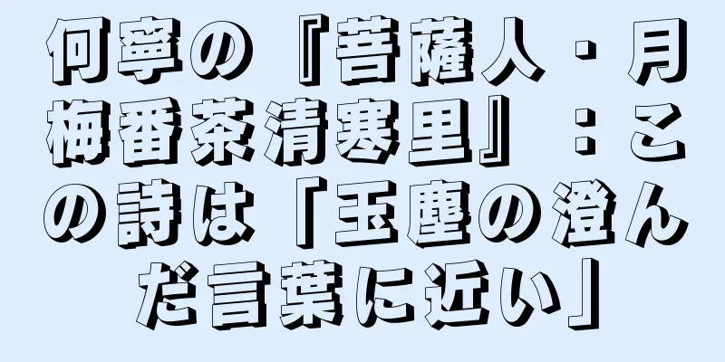 何寧の『菩薩人・月梅番茶清寒里』：この詩は「玉塵の澄んだ言葉に近い」