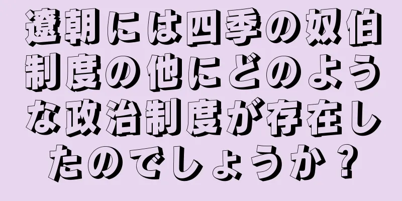 遼朝には四季の奴伯制度の他にどのような政治制度が存在したのでしょうか？