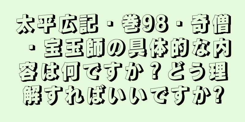 太平広記・巻98・奇僧・宝玉師の具体的な内容は何ですか？どう理解すればいいですか?