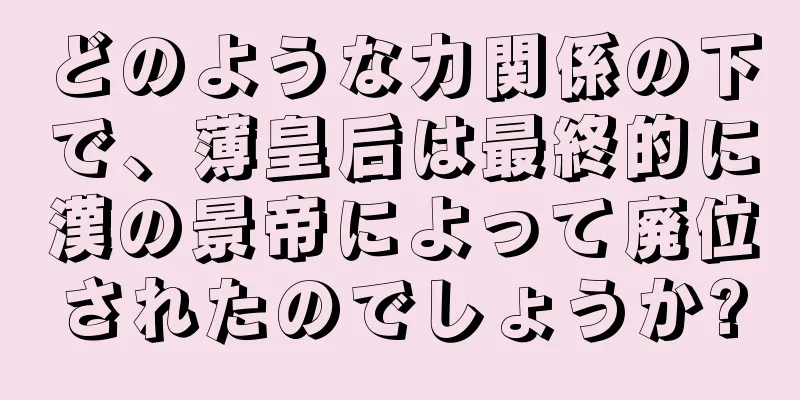 どのような力関係の下で、薄皇后は最終的に漢の景帝によって廃位されたのでしょうか?