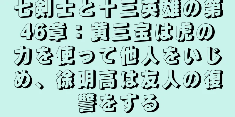 七剣士と十三英雄の第46章：黄三宝は虎の力を使って他人をいじめ、徐明高は友人の復讐をする