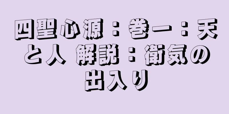 四聖心源：巻一：天と人 解説：衛気の出入り