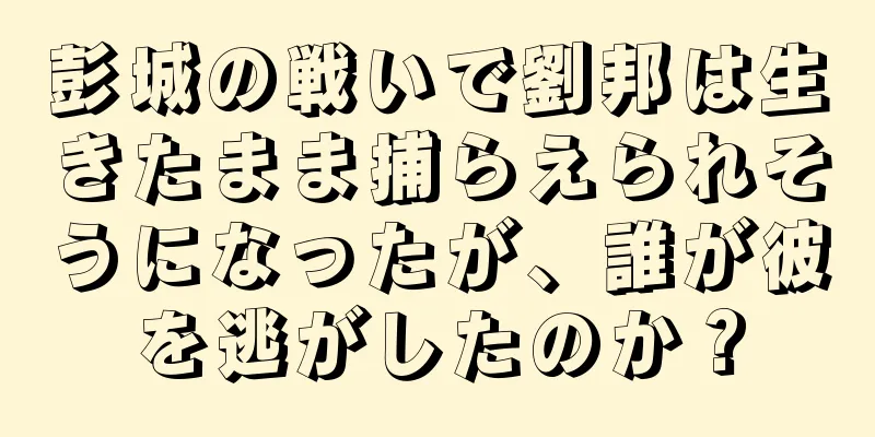 彭城の戦いで劉邦は生きたまま捕らえられそうになったが、誰が彼を逃がしたのか？