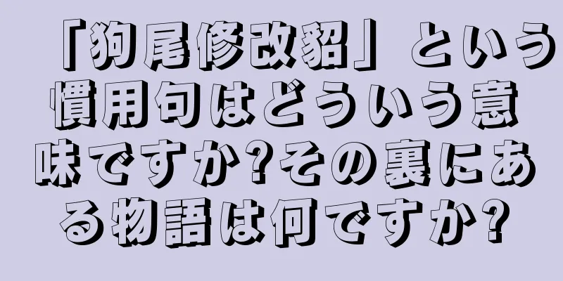 「狗尾修改貂」という慣用句はどういう意味ですか?その裏にある物語は何ですか?