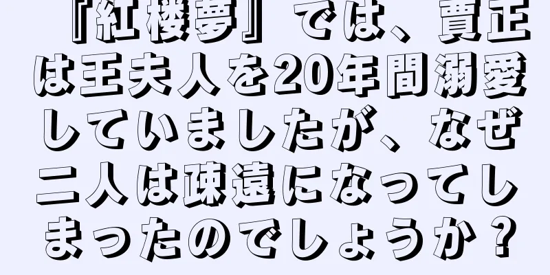 『紅楼夢』では、賈正は王夫人を20年間溺愛していましたが、なぜ二人は疎遠になってしまったのでしょうか？