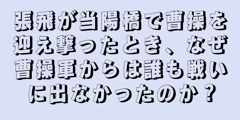 張飛が当陽橋で曹操を迎え撃ったとき、なぜ曹操軍からは誰も戦いに出なかったのか？