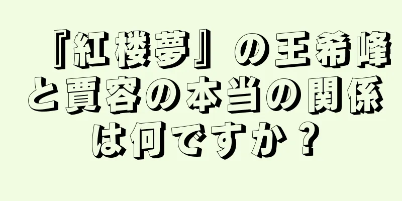 『紅楼夢』の王希峰と賈容の本当の関係は何ですか？