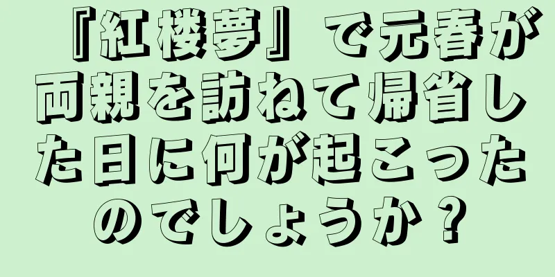 『紅楼夢』で元春が両親を訪ねて帰省した日に何が起こったのでしょうか？