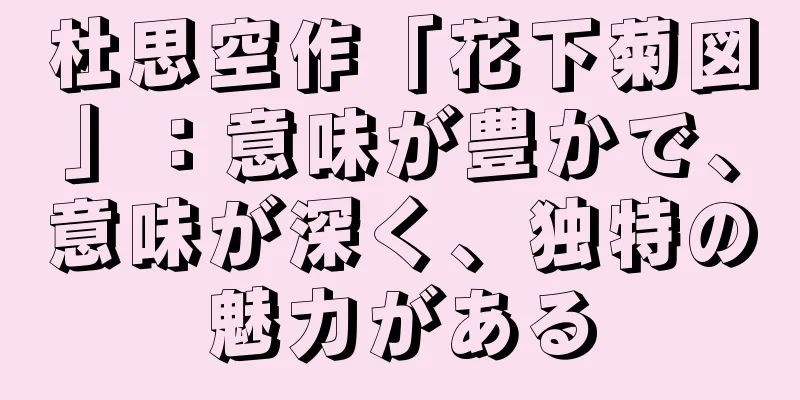 杜思空作「花下菊図」：意味が豊かで、意味が深く、独特の魅力がある